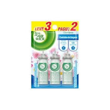 Desodorizador Bom Ar Click Spray Cheirinho De Limpeza Refil C/ 3 Unidades