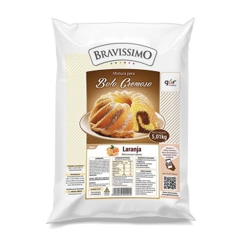 Mistura De Bolo Cremoso Bravíssimo Laranja 5,01Kg