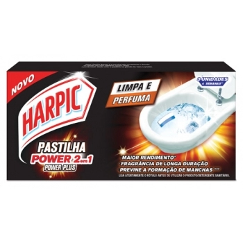 Pastilha Adesiva 2 Em 1 Power Plus Harpic 3Und