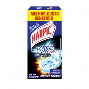 Pastilha Adesiva Harpic 2 Em 1 Power Fresh C/ 3 Undiades