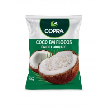 Coco Flocado Úmido E Adoçado Copra 50G