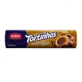 Biscoito Tortinhas Chocolate C/ Avelã 140G Adria