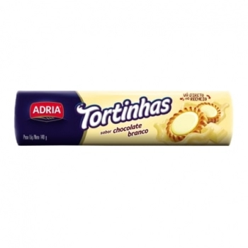 Biscoito Tortinhas Chocolate Branco 140G Adria