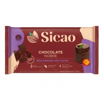 Chocolate Nobre Meio Amargo 2,1Kg Sicao