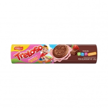 Biscoito Recheado Chocolate C/ Morango Treloso 120G Vitarella