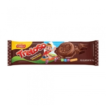 Biscoito Recheado Chocolate Treloso 74G Vitarella