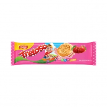 Biscoito Recheado Morango Treloso 74G Vitarella