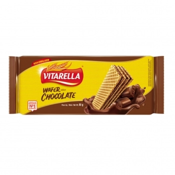 Biscoito Wafer Recheio Chocolate 80G Vitarella
