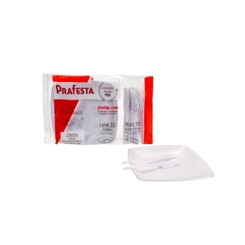 Kit Churrasco Q Line Branco 10Un Prafesta