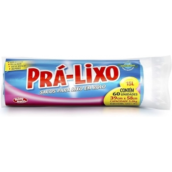 Saco De Lixo Rolo 15L Pra Lixo