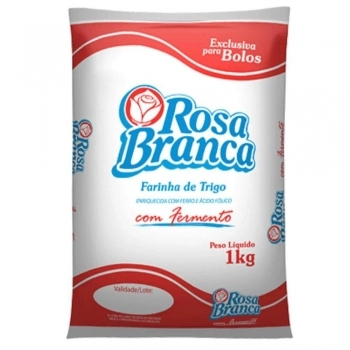 Farinha De Trigo Com Fermento 1Kg Rosa Branca
