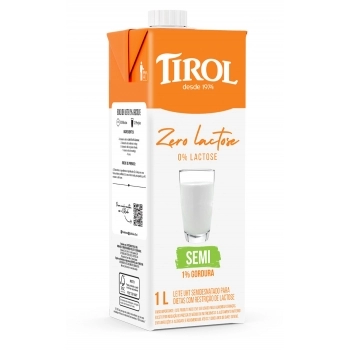 Leite Uht Semi Desnatado Zero Lactose 1L Tirol