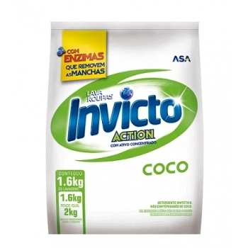 Lava Roupas Em Pó Coco 1,6Kg Sachê Invicto