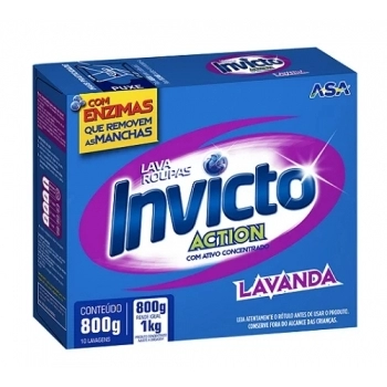 Lava Roupas Em Pó Lavanda 800G Caixa Invicto