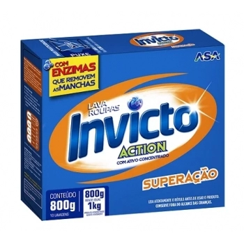 Lava Roupas Em Pó Superação 800G Caixa Invicto