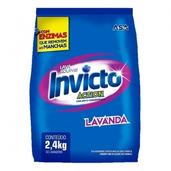 Lava Roupas Em Pó Lavanda 2,4Kg Sachê Invicto
