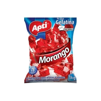 GELATINA MORANGO 12 X 1KG PACOTE - APTI