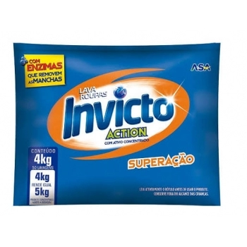 LAVA ROUPAS PÓ INVICTO ACTION SUPERAÇÃO 4KG SACHÊ - INVICTO