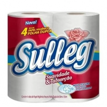 PAPEL HIGIÊNICO SULLEG FOLHA SIMPLES NEUTRO 30M C/8
