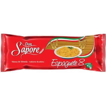 MASSA DON SAPORE ESPAGUETE 8 OVOS 20X750G - SANTA AMÁLIA