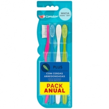 ESCOVA DENTAL MACIA AGILE CABEÇA M 4 UNIDADES - CONDOR