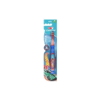 ESCOVA DENTAL MACIA COM LIMPADOR DE LÍNGUA E VENTOSA HOT WHEELS KIDS+ CABEÇA P - CONDOR