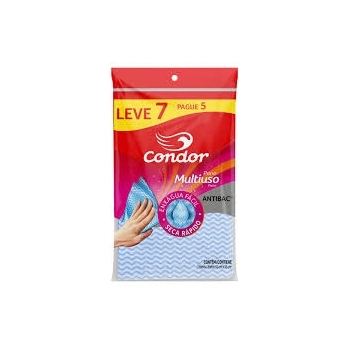PANO MULTIUSO AZUL ANTIBAC LEVE 7 PAGUE 5 UNIDADES - CONDOR