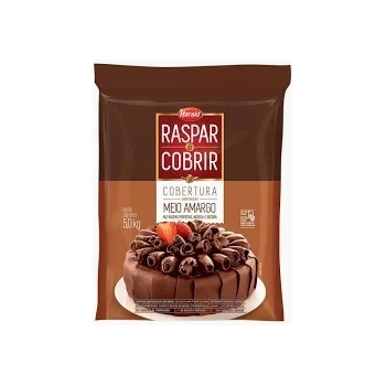 Cobertura Raspar E Cobrir Chocolate Meio Amargo Barra Harald 5 Kg