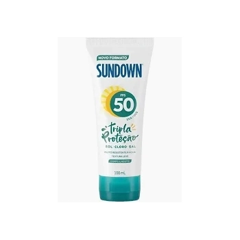 SUNDOWN PROTETOR SOLAR FPS 50 SUAVETRIPLA PROTEÇÃO BISNAGA 100ML
