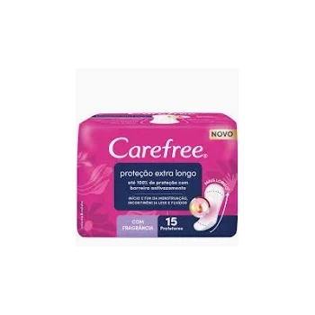 PROTETOR DIÁRIO SEM ABAS LONGO COM PERFUME CAREFREE PROTEÇÃO EXTRA PACOTE 15 UNIDADES