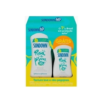 SUNDOWN KIT PROTETOR SOLAR FPS 50 SUNDOWN PRAIA E PISCINA 200ML GRÁTIS PROTETOR SOLAR FPS 50 100ML