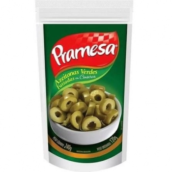 AZEITONA VERDE FATIADA 120G DOYPACK - PRAMESA