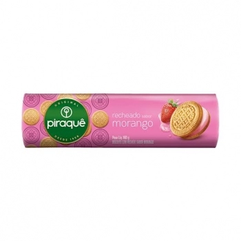 Biscoito Recheado Morango 160g Piraque