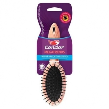 ESCOVA PARA CABELO TODOS OS TIPOS ALMOFADADA - CONDOR
