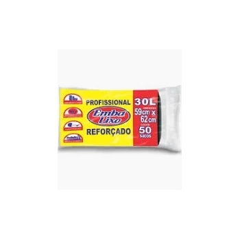 SACO PARA LIXO EMBANEW REFORCADO PRETO 50L - C/ 30 SACOS - EMBALIXO