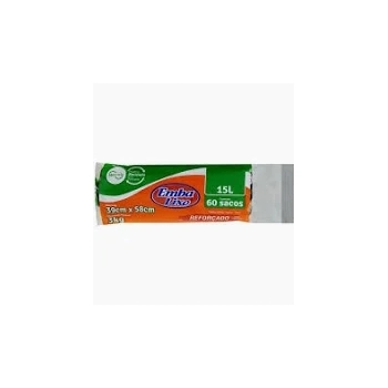 SACO PARA LIXO ROLO RECICLADO PRETO 15L - C/ 60 SACOS - EMBALIXO