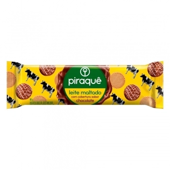Biscoito Leite Maltado Com Cobertura De Chocolate 80g Piraque