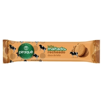 Biscoito Leite Maltado Recheado Doce De Leite 85g Piraque