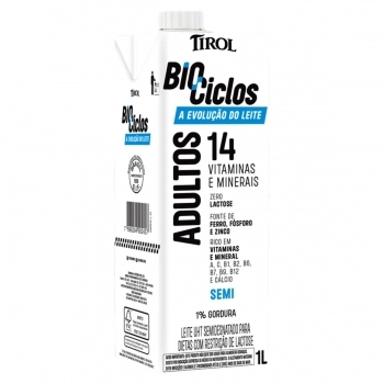 LEITE UHT SEMI ZERO BIOCICLOS ADULTO 1L - TIROL
