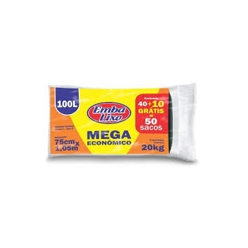 SACO PARA LIXO ATACADO MEGA ECONÔMICO 50L - C/100 SACOS - EMBALIXO