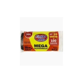 SACO PARA LIXO ATACADO MEGA ECONÔMICO 100L - C/ 50 SACOS - EMBALIXO