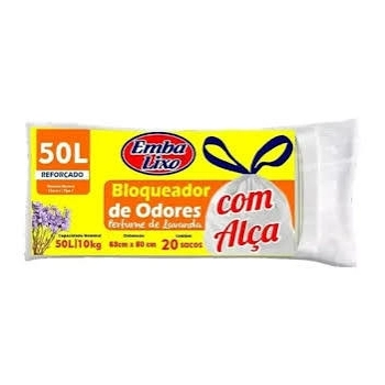 SACO PARA LIXO BLOQUEADOR DE ODORES COM ALÇA 30L - C/20 SACOS - EMBALIXO