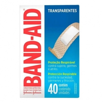 CURATIVO BAND-AID RESPIRÁVEL TRANSPARENTE 40 UNIDADES