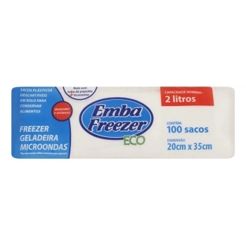 SACOS PLÁSTICOS EMBAFREEZER ROLO 2L - C/ 100 SACOS