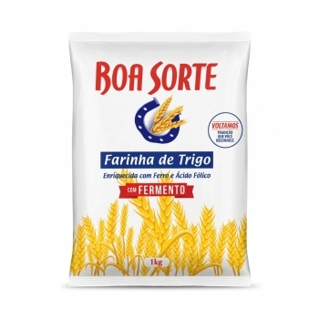 Farinha De Trigo Com Fermento 1Kg Boa Sorte