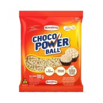 Cereal Drageado Choco Power Ball Mini Branco 300G Mavalério