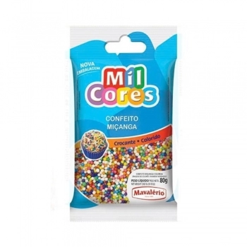 Confeito Miçanga Color Nº0 Mil Cores 80G Mavalério