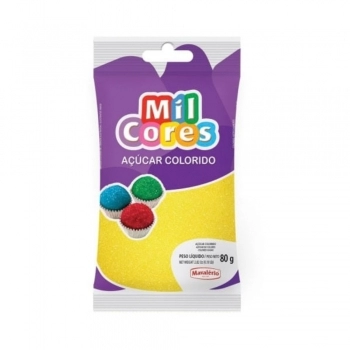 Açúcar Colorido Amarelo Mil Cores 80G Mavalério