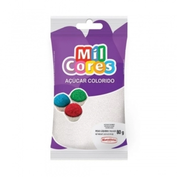 Açúcar Colorido Branco Mil Cores 80G Mavalério