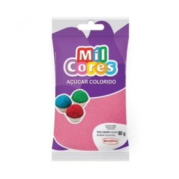 Açúcar Colorido Rosa Mil Cores 80G Mavalério